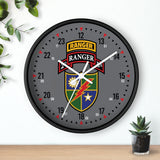 2nd Ranger Battalion Scroll and Shield Wall Clock Home Decor Printify 