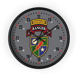 2nd Ranger Battalion Scroll and Shield Wall Clock Home Decor Printify Black Base Black 10"