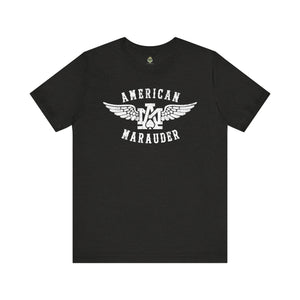 American Marauder Flying Logo - Athletic Fit Team Shirt T-Shirt Printify Black Heather S 