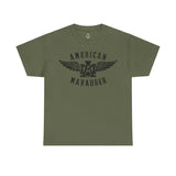 American Marauder Flying Logo Standard Fit Cotton Shirt T-Shirt Printify Military Green L 