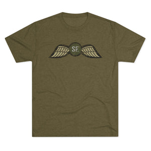 Jedburgh Distressed Wings OD EDITION Triblend Shirt T-Shirt Printify Tri-Blend Military Green S 