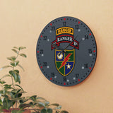 Ranger Battalion Acrylic Wall Clock - Military Decor for Veterans and Service Members Home Decor Printify 