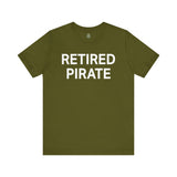 RETIRED PIRATE Athletic Fit Short Sleeve Tee T-Shirt Printify Olive S 