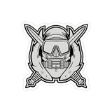 Special Forces Underwater Operations Combat Diver Indoor Outdoor Sticker Paper products Printify 4" × 4" Die-Cut Transparent