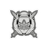 Special Forces Underwater Operations Combat Diver Indoor Outdoor Sticker Paper products Printify 6" × 6" Die-Cut Transparent