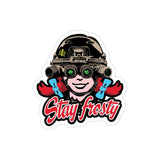 Stay Frosty Indoor Outdoor Sticker Paper products Printify 4" × 4" Die-Cut Transparent