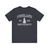 The Original Pineland University - Athletic Fit Team Shirt T-Shirt Printify Heather Navy S 