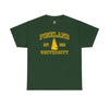 The Original Pineland University - Unisex Heavy Cotton Tee T-Shirt Printify Forest Green S 