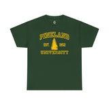 The Original Pineland University - Unisex Heavy Cotton Tee T-Shirt Printify Forest Green S 