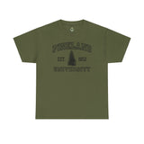 The Original Pineland University - Unisex Heavy Cotton Tee T-Shirt Printify Military Green S 