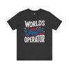 World's Okayest Operator - Athletic Fit Team Shirt T-Shirt Printify Dark Grey Heather S 