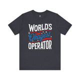 World's Okayest Operator - Athletic Fit Team Shirt T-Shirt Printify Heather Navy S 