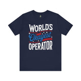 World's Okayest Operator - Athletic Fit Team Shirt T-Shirt Printify Navy S 