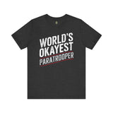 World's Okayest Paratrooper - Athletic Fit Team Shirt T-Shirt Printify Dark Grey Heather S 