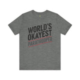 World's Okayest Paratrooper - Athletic Fit Team Shirt T-Shirt Printify Deep Heather S 