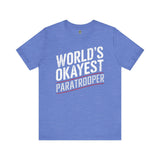 World's Okayest Paratrooper - Athletic Fit Team Shirt T-Shirt Printify Heather Columbia Blue S 