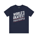 World's Okayest Paratrooper - Athletic Fit Team Shirt T-Shirt Printify Navy S 