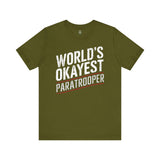 World's Okayest Paratrooper - Athletic Fit Team Shirt T-Shirt Printify Olive S 