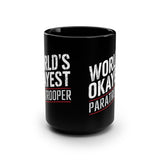 World's Okayest Paratrooper Black Mug Mug Printify 